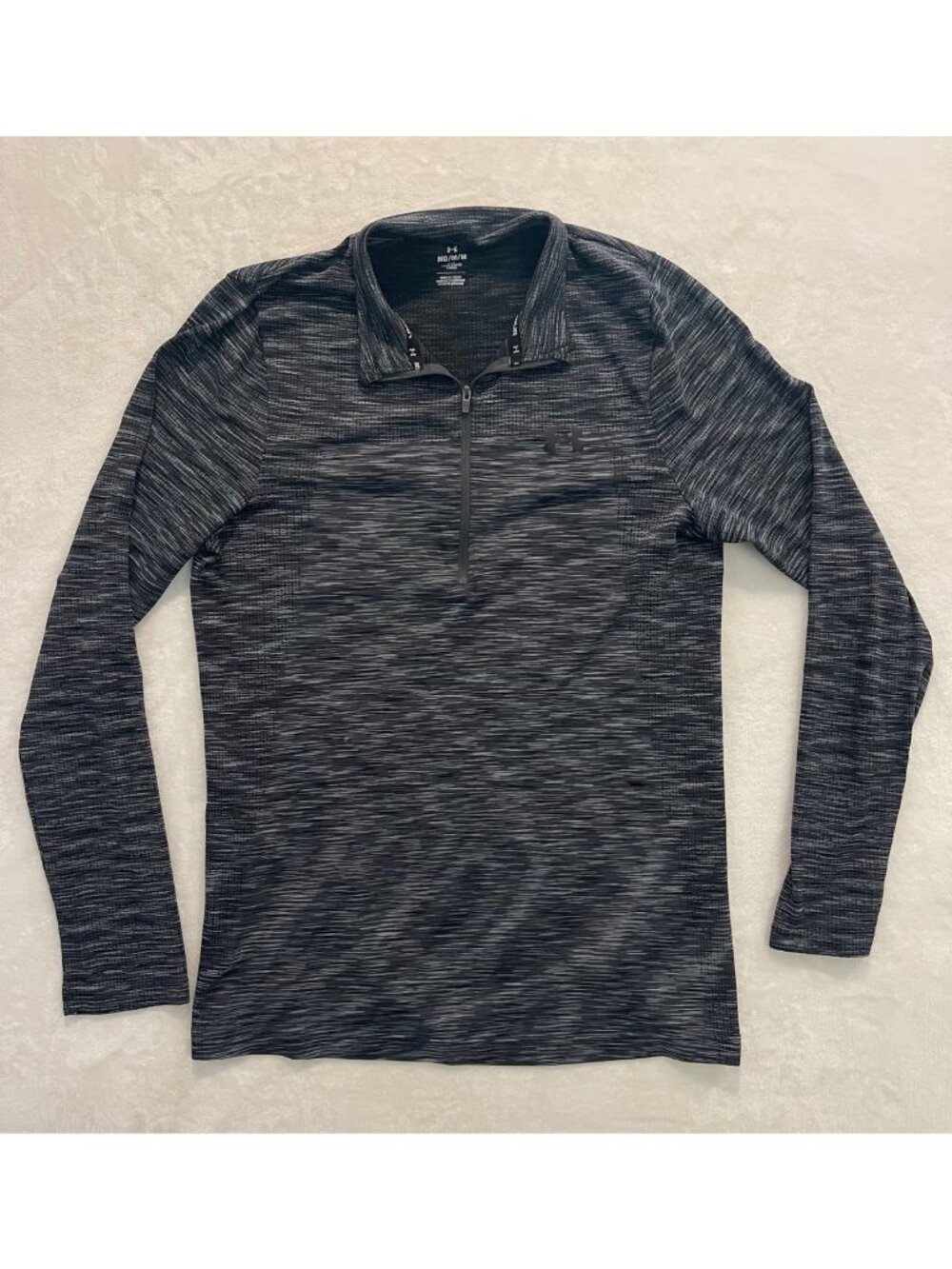 Under Armour Quarter Zip Fitted Long Sleeve Lightweight Shirt Men Medium Gray
